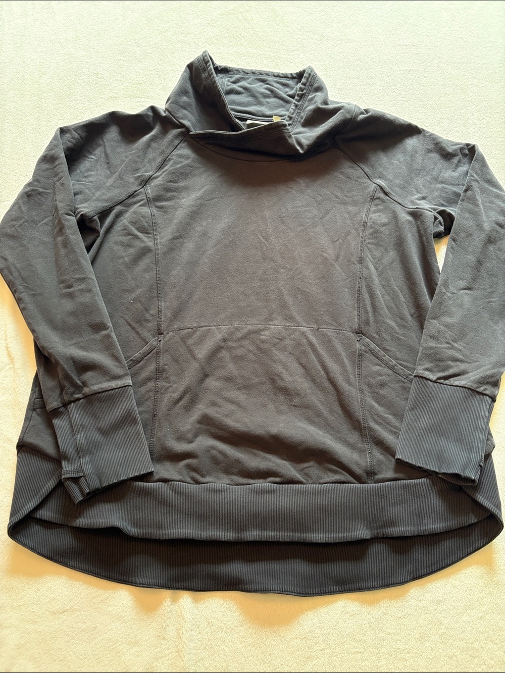 ATHLETA COZY DARK-GRAY PULLOVER HOODIE